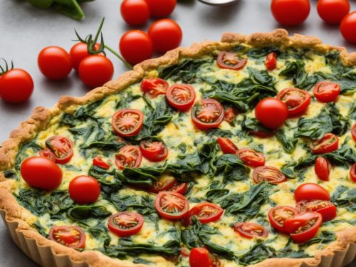 Vegan Spinach & Cherry Tomato Quiche