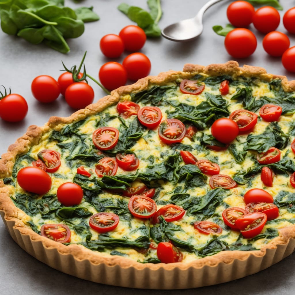 Vegan Spinach & Cherry Tomato Quiche