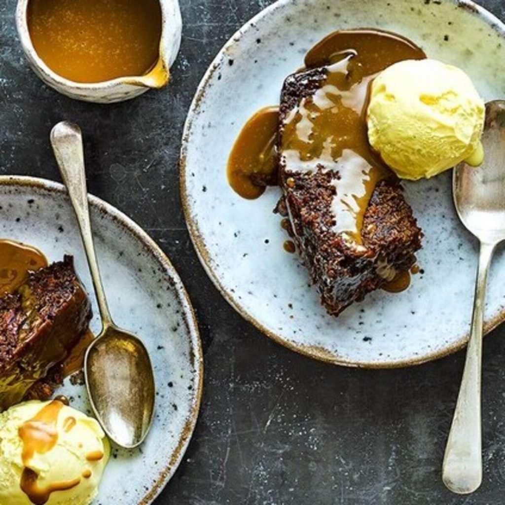 Vegan Sticky Toffee Pear Pudding