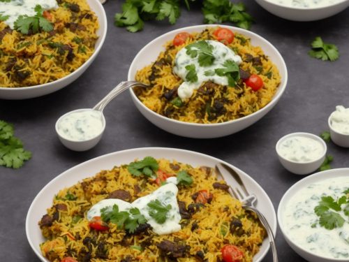 Vegetable Biryani with Green Raita