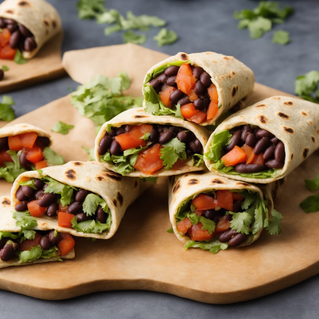 Vegetarian black bean burritos