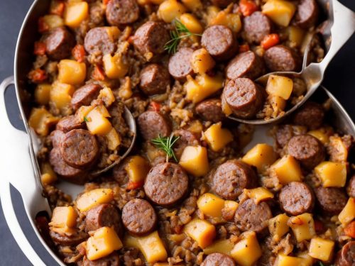 Venison Sausage & Chestnut Casserole