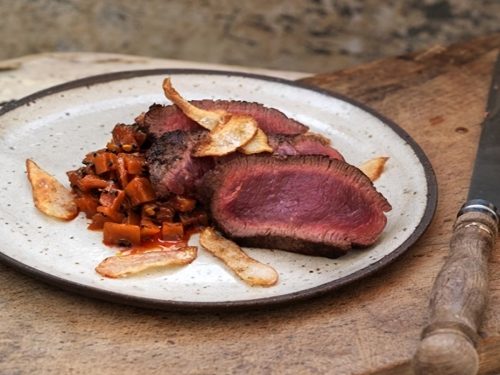 Venison with Rhubarb Chutney