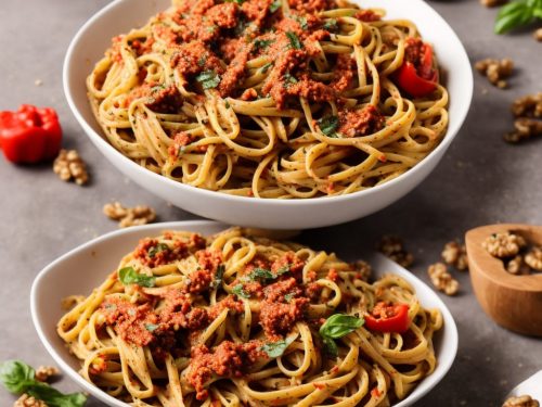 Walnut & Red Pepper Pesto Pasta