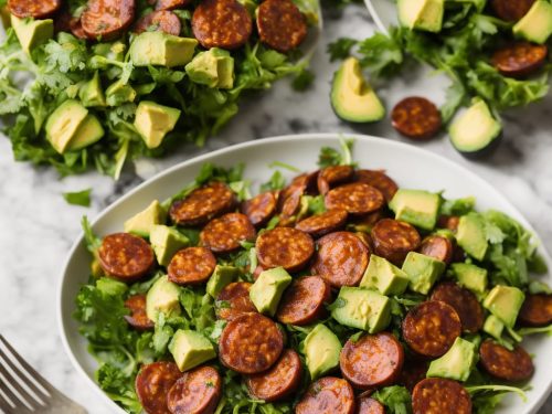 Warm Avocado Salad with Spicy Chorizo