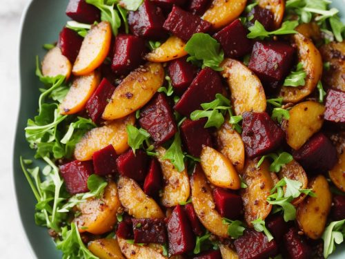 Warm Beet, Chorizo & Pear Salad