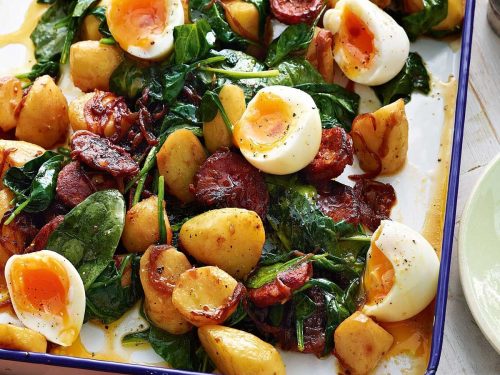 Warm Chorizo, Sweet Potato & Egg Salad