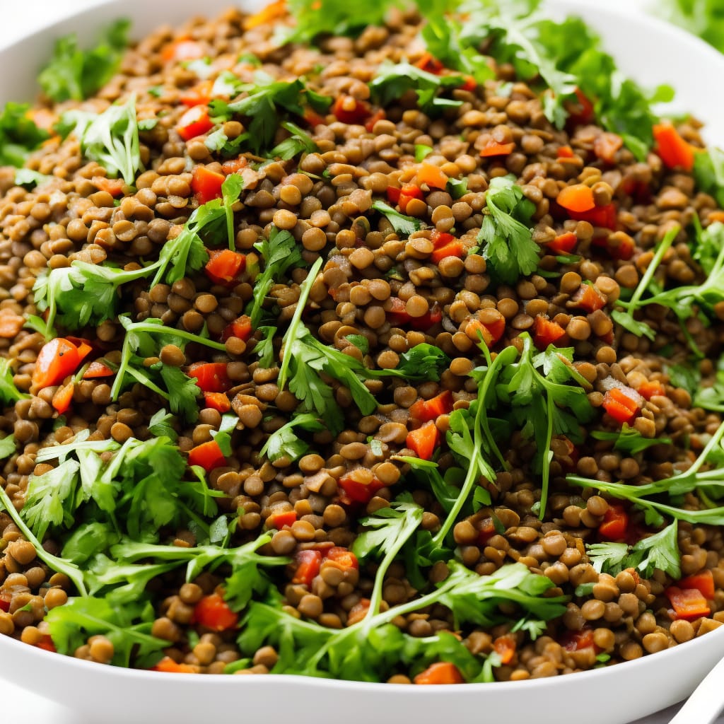 Warm Lentil Salad with Serrano, Chicken & Rocket