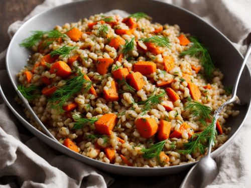 Warm Pearl Barley & Roasted Carrot Salad with Dill Vinaigrette