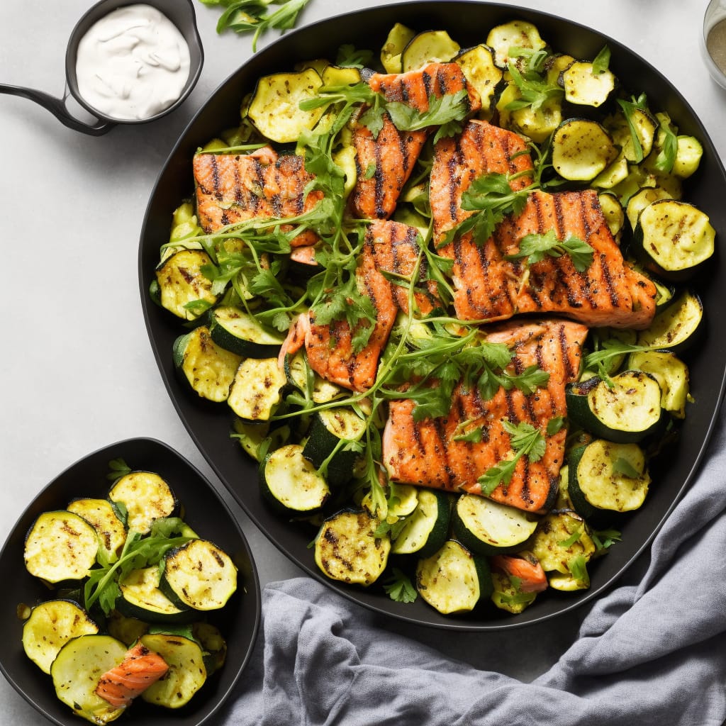 Warm Salad of Chargrilled Courgettes & Salmon