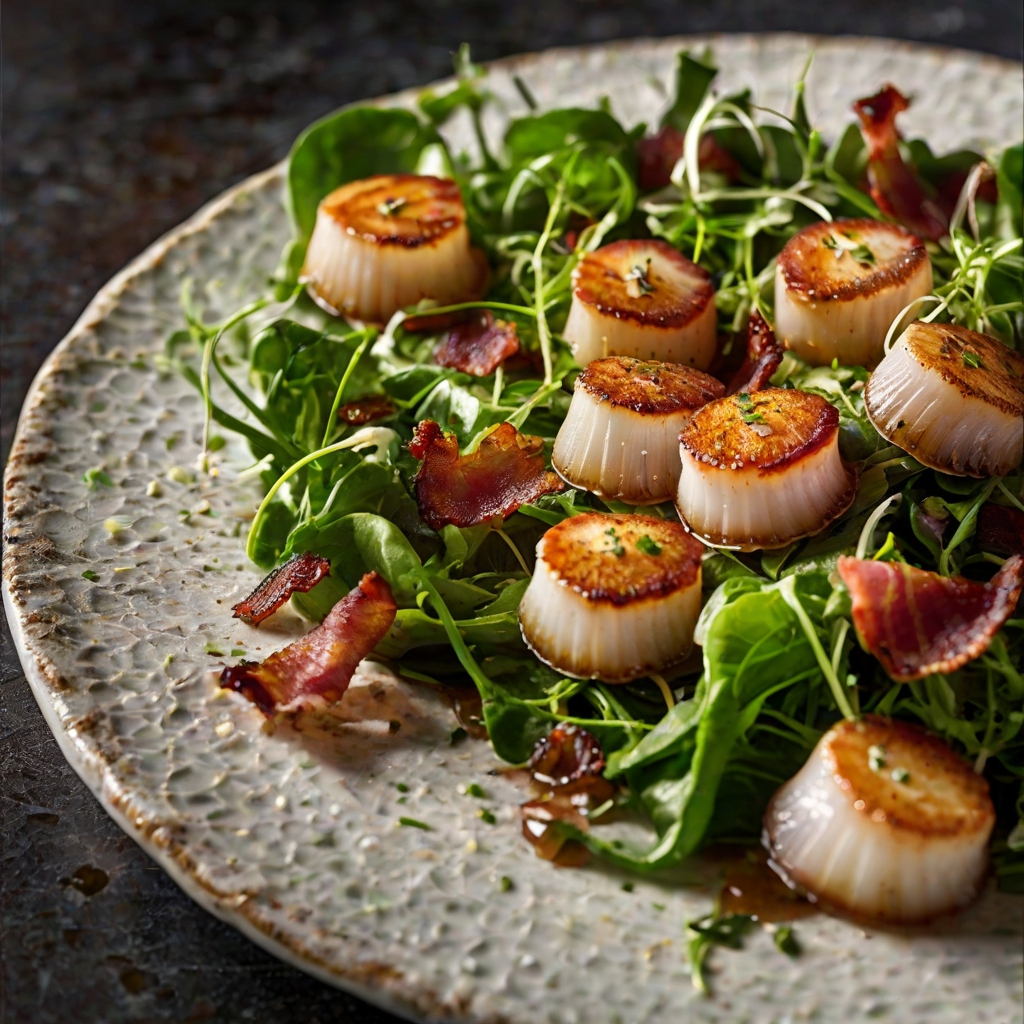 Warm Salad of Scallops & Bacon