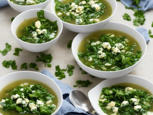 Watercress Soup with Blue Cheese & Cashew Pastries