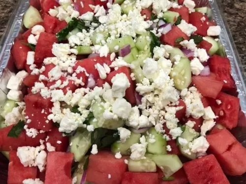 Watermelon Caprese Appetizer