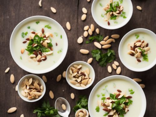 White Velvet Soup with Smoky Almonds