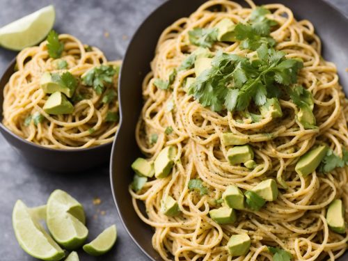 Wholewheat spaghetti & avocado sauce