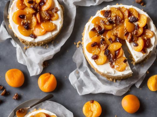 Yogurt Cheesecake with Honey-Roasted Apricots