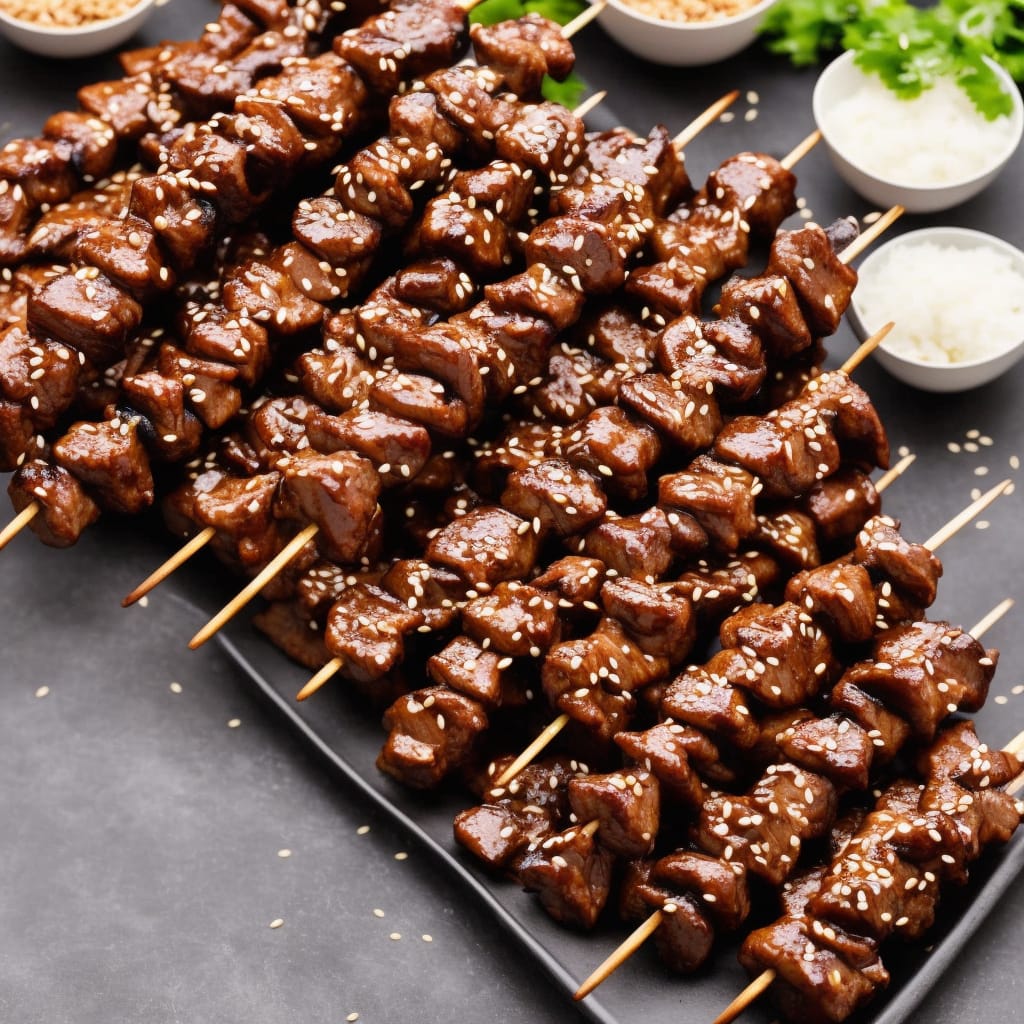 Zingy Teriyaki Beef Skewers