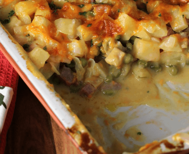 cheesy ham and potato casserole recipe