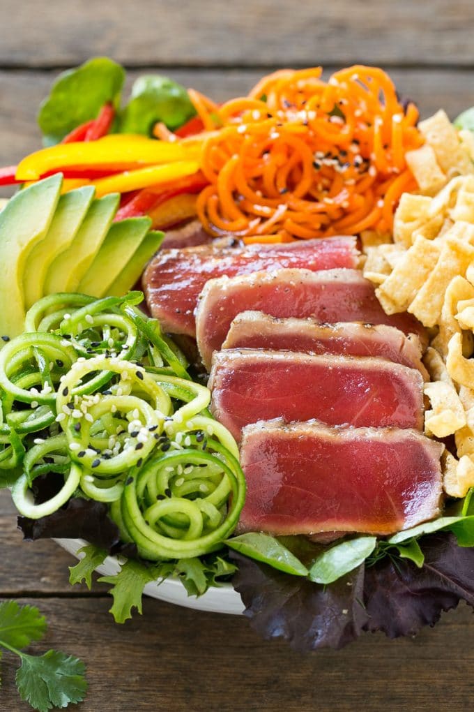 ahi tuna salad with sesame ginger dressing recipe