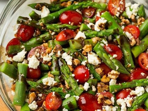 asparagus, tomato and feta salad with balsamic vinaigrette recipe