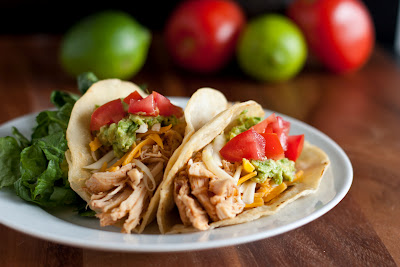 chicken tacos (cafe rio shredded chicken copycat recipe)