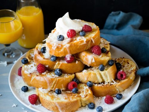 coconut french toast with coconut syrup recipe