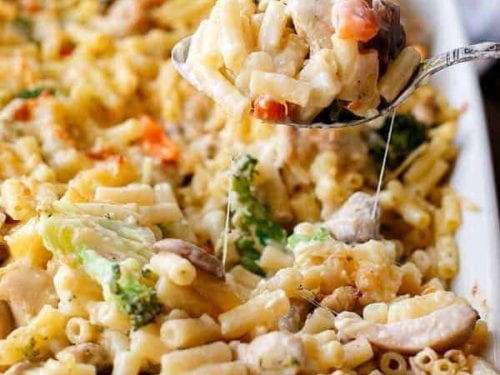 creamy chicken and mushroom macaroni cheese bake recipe