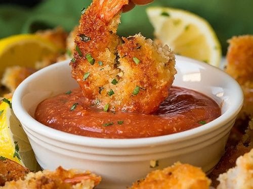 crispy panko shrimp with cocktail sauce recipe