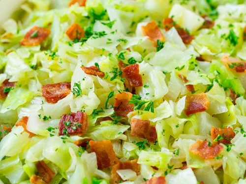 fried cabbage with bacon recipe