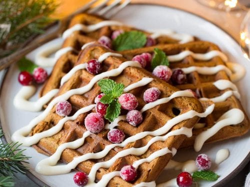 gingerbread waffles with cream cheese glaze recipe