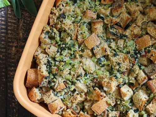 mom's stuffing, lightened up recipe