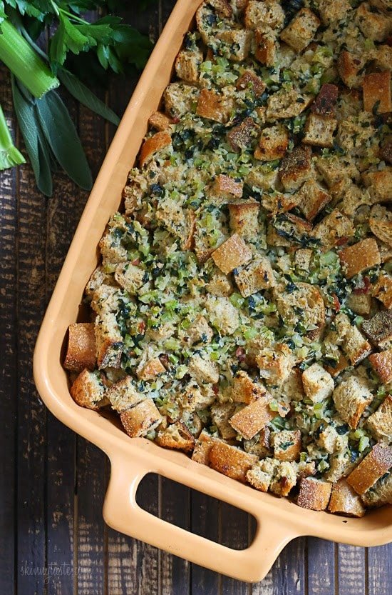 mom's stuffing, lightened up recipe