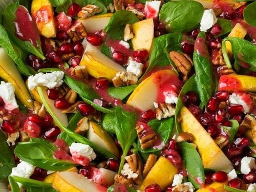 pear spinach salad with cranberry orange vinaigrette recipe