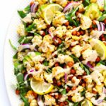 roasted cauliflower, chickpea and arugula salad recipe