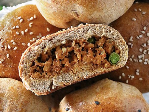 spiced chicken stuffed buns recipe