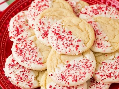 white chocolate dipped peppermint sugar cookies recipe