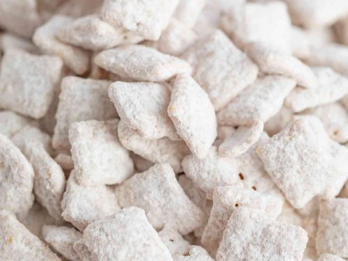 white chocolate puppy chow (muddy buddies) recipe