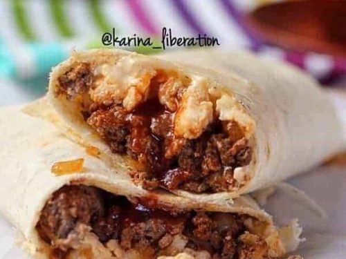 cheeseburger scrambled egg wrap recipe