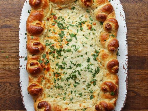 chicken alfredo bread boat recipe