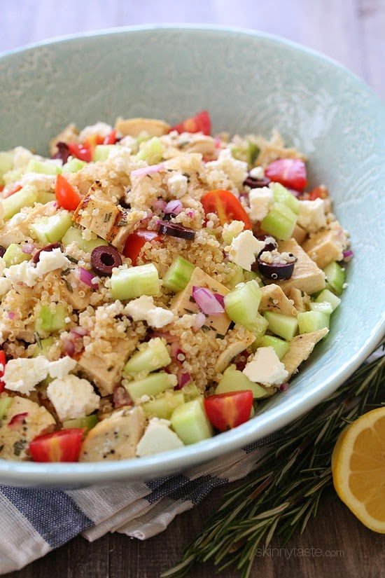 grilled mediterranean chicken and quinoa salad recipe