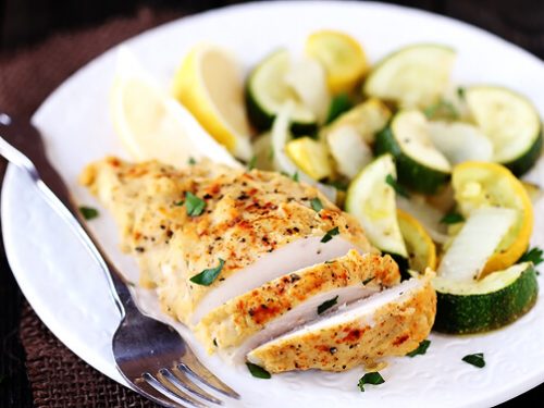 hummus-crusted chicken recipe