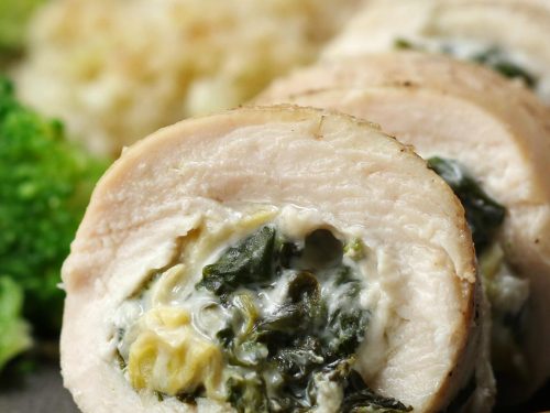 keto friendly spinach & artichoke chicken rolls recipe