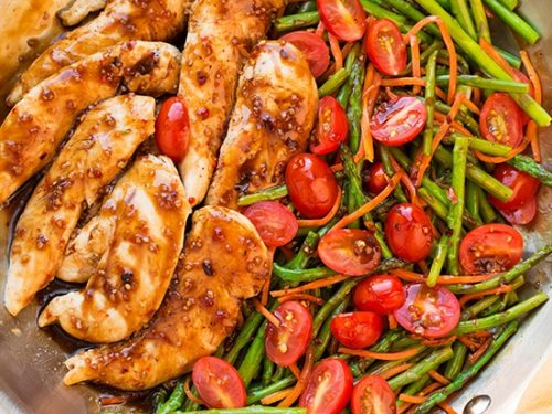 one pan balsamic chicken and veggies recipe