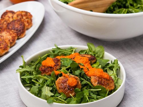 pan-fried shrimp cakes salad recipe