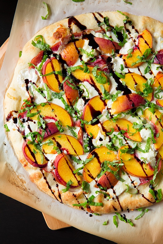 peach & prosciutto pizza with honey balsamic reduction recipe