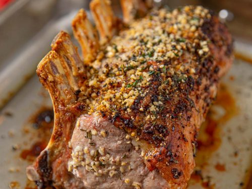 roasted garlic herb rack of pork recipe