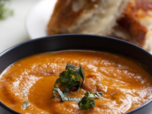 slow-cooker roasted tomato basil soup recipe