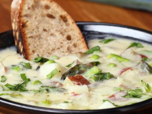 creamy spring vegetable chowder recipe