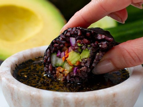 vegan black rice sushi rolls recipe