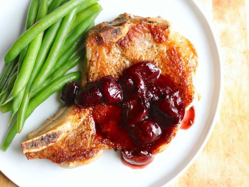 pork chops with cherry pan sauce recipe